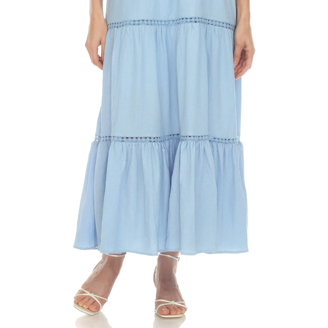 Women's Scoop Neck Tiered Maxi Dress - Plus