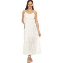 Women's Scoop Neck Tiered Maxi Dress - Plus