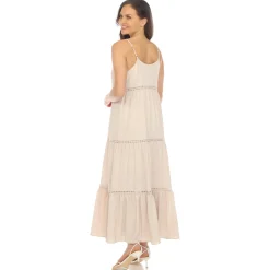 Women's Scoop Neck Tiered Maxi Dress - Plus
