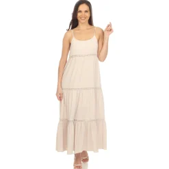 Women's Scoop Neck Tiered Maxi Dress - Plus