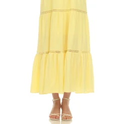 Women's Scoop Neck Tiered Maxi Dress - Plus