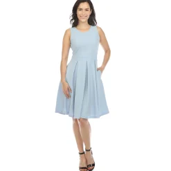 Women's Solid Fit and Flare Dress