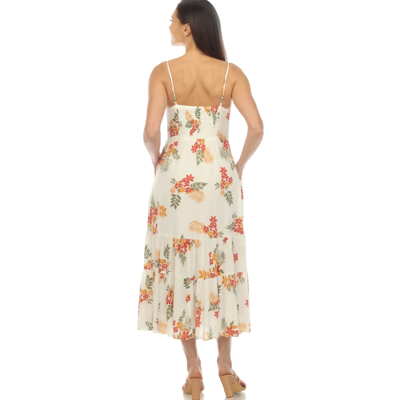Women's V-Neck Floral Print Maxi Dress