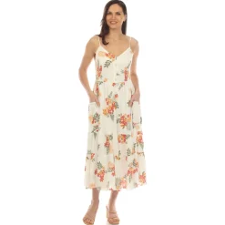 Women's V-Neck Floral Print Maxi Dress