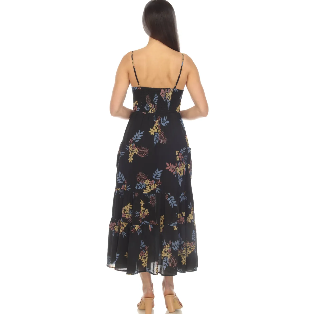 Women's V-Neck Floral Print Maxi Dress