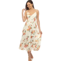 Women's V-Neck Floral Print Maxi Dress