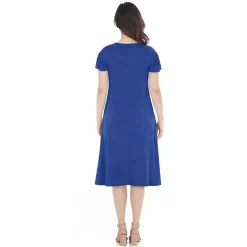 Women's V-Neck Tie Front Flutter Sleeve Shift Dress